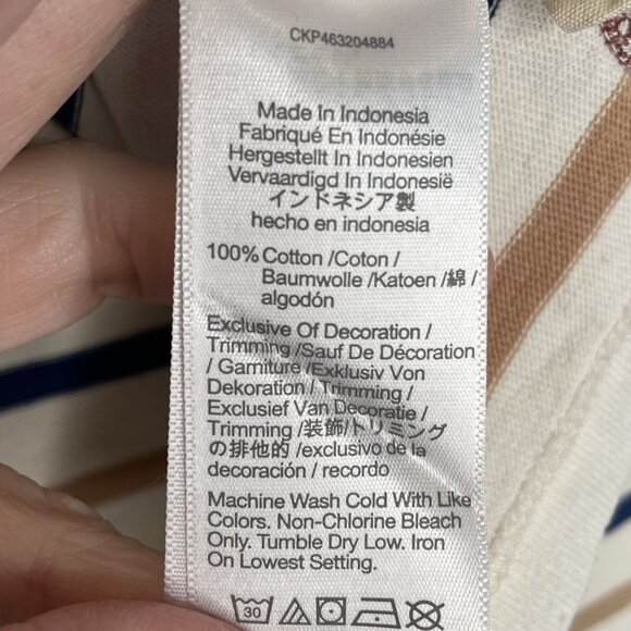 Madewell Embroidered Organic Cotton Mushroom Striped Top, S - Picture 8 of 11